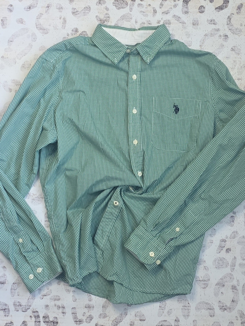 U.S. Polo Assn. Green Micro-Check Button-Down Shirt